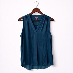 Vince Camuto Blue Sleeveless V-Neck Top Small